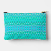 Pochette À Accessoires Motif moderne zigzag - vagues turquoise (Verso)