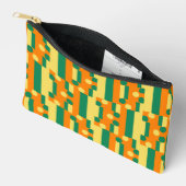 Pochette À Accessoires Motif orange et vert Abstrait avec points (Ouvrir)