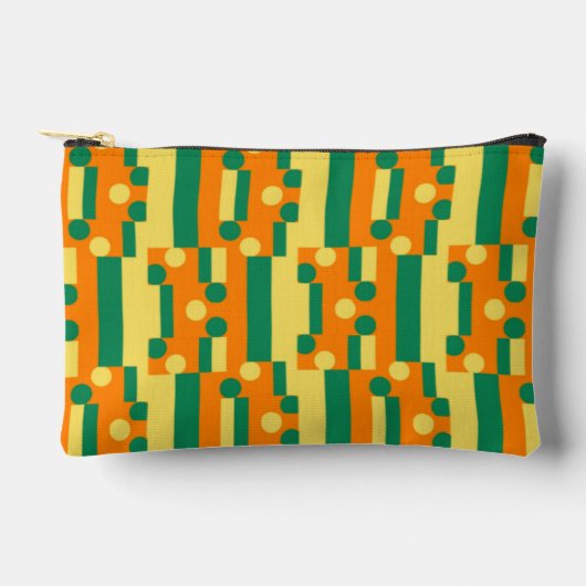 Pochette À Accessoires Motif orange et vert Abstrait avec points (Recto)