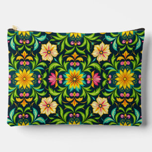 Pochette À Accessoires Motif ornemental floral aux couleurs vives