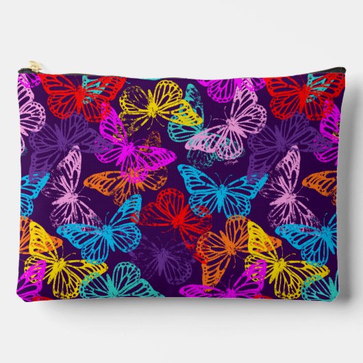 Pochette À Accessoires Motif papillon coloré (Recto)