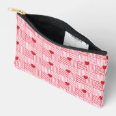 Pochette À Accessoires Motif Patchwork Cœurs Rayés (Ouvrir)