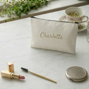 Pochette À Accessoires Motif personnalisé de marguerite Cottagecore vert 