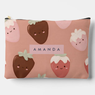 Pochette À Accessoires Motif personnalisé Kawaii Chocolate de fraise