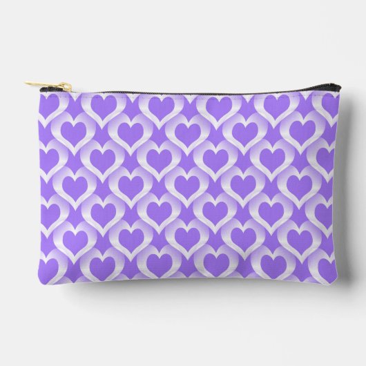 Pochette À Accessoires Motif Petits Cœurs Blancs Violets (Recto)