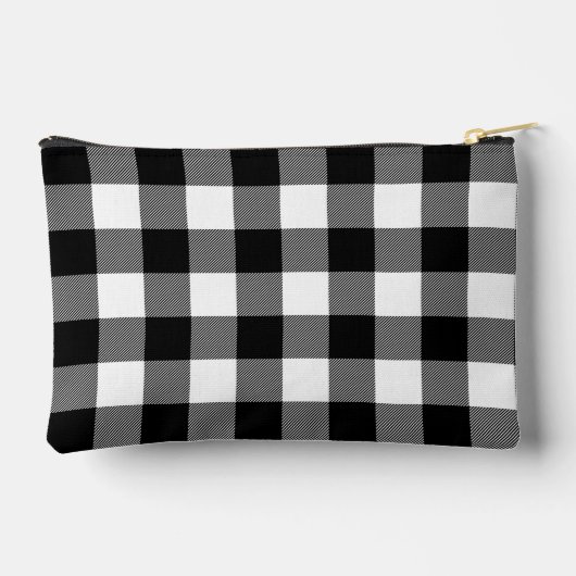 Pochette À Accessoires Motif Plaid Buffalo Noir Et Blanc (Verso)