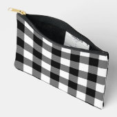 Pochette À Accessoires Motif Plaid Buffalo Noir Et Blanc (Ouvrir)