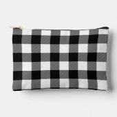 Pochette À Accessoires Motif Plaid Buffalo Noir Et Blanc (Recto)