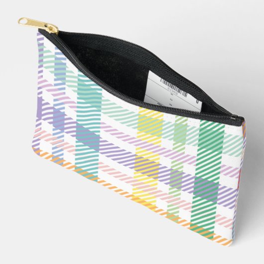 Pochette À Accessoires Motif Plaid clair couleur (Ouvrir)
