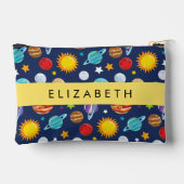 Pochette À Accessoires Motif, Planètes, Étoiles, Cosmos, Votre Nom (Verso)