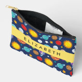 Pochette À Accessoires Motif, Planètes, Étoiles, Cosmos, Votre Nom (Ouvrir)