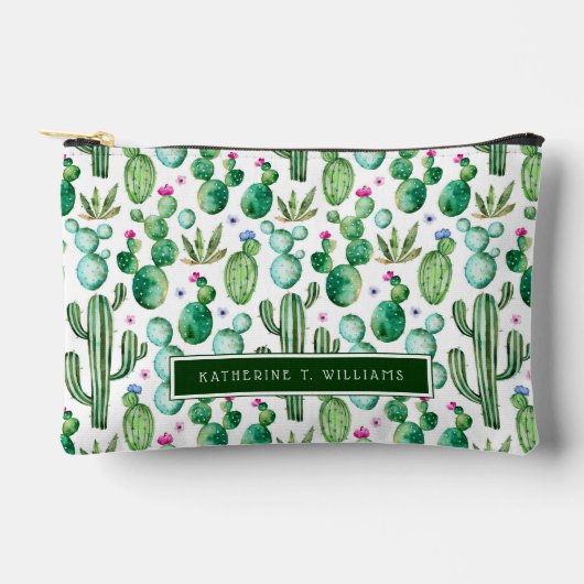 Pochette À Accessoires Motif Plante Cactus aquarelle (Recto)