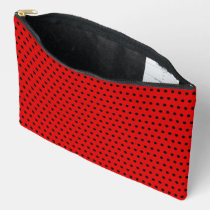 Pochette À Accessoires Motif Pois noir élégant en rouge