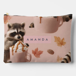Pochette À Accessoires Motif raccoon d'automne personnalisé