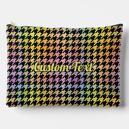 Pochette À Accessoires Motif Rainbow Houndstooth (Recto)