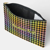 Pochette À Accessoires Motif Rainbow Houndstooth (Ouvrir)