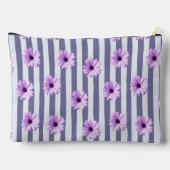 Pochette À Accessoires motif rayé avec marguerites violettes (Verso)