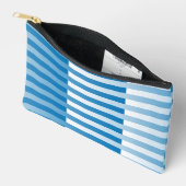 Pochette À Accessoires Motif rayé bleu blanc Petit (Ouvrir)