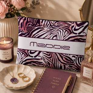 Pochette À Accessoires Motif rayures de zèbre colorées