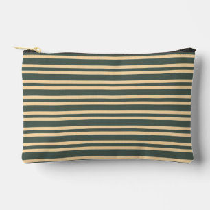 Pochette À Accessoires Motif Rayures Vert Jaune Petit