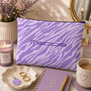 Pochette À Accessoires Motif rayures zèbre violet