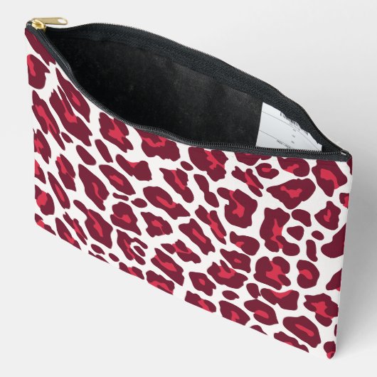 Pochette À Accessoires Motif Red Leopard (Ouvrir)
