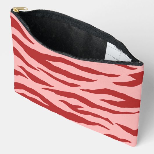 Pochette À Accessoires Motif Red Zebra Stripes (Ouvrir)