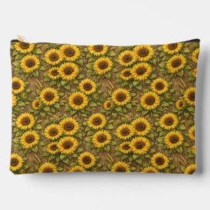 Pochette À Accessoires Motif répétitif sans couture de tournesol ensoleil