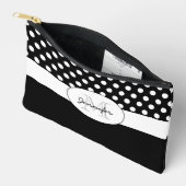 Pochette À Accessoires Motif rétro pois noir noir (Ouvrir)