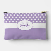 Pochette À Accessoires Motif rétro pois violet blanc (Verso)