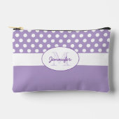 Pochette À Accessoires Motif rétro pois violet blanc (Recto)
