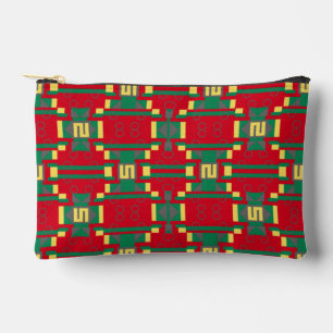 Pochette À Accessoires Motif rouge et vert Abstrait avec cercles