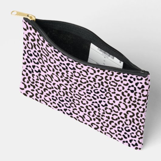Pochette À Accessoires Motif Rpt Effet Léopard Noir & Rose tendance (Ouvrir)