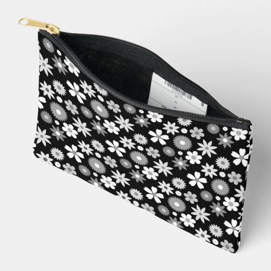 Pochette À Accessoires Motif Rpt Monochrome les années 70 Style Rétro (Ouvrir)
