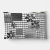 Pochette À Accessoires Motif rustique en patchwork noir et blanc rétro (Verso)