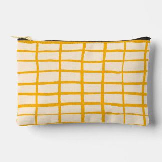 Pochette À Accessoires Motif simple grille jaune