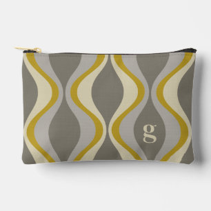 Pochette À Accessoires motif super rétro - monogramme - taupe or