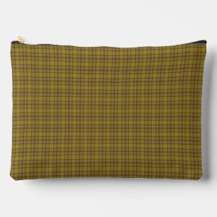 Pochette À Accessoires Motif Tartan à Carreaux Gris Olive