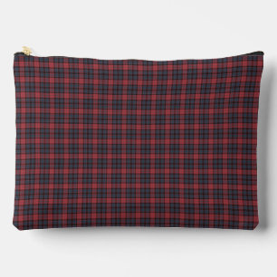 Pochette À Accessoires Motif Tartan à Carreaux Rouges et Bleus