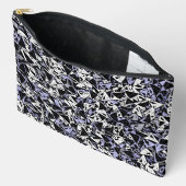 Pochette À Accessoires Motif Triangle Noir Violet Grand (Ouvrir)