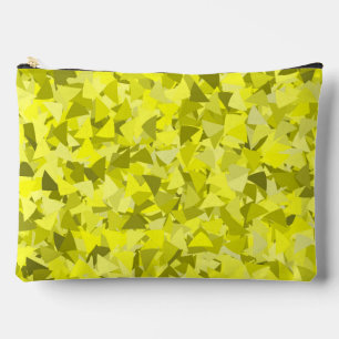 Pochette À Accessoires Motif Triangle Vert Jaune Grand
