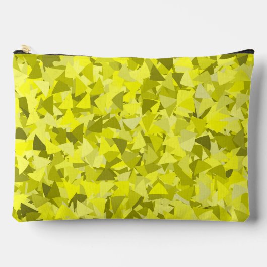 Pochette À Accessoires Motif Triangle Vert Jaune Grand (Recto)