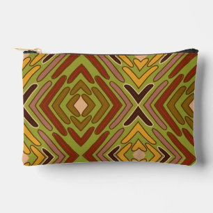 Pochette À Accessoires Motif tribal ethnique rouge vert or
