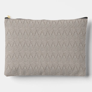 Pochette À Accessoires Motif tricot diamant faux crème pâle élégant