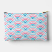 Pochette À Accessoires Motif Vagues géométriques bleu rose Flamant rose (Verso)