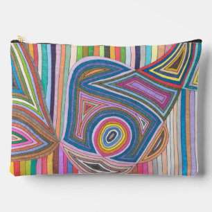 Pochette À Accessoires Motif vibrant à rayures géométriques abstraites
