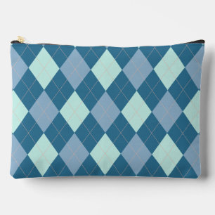 Pochette À Accessoires Motif vintage Argyle bleu