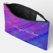Pochette À Accessoires Motif Violet Abstrait Moderne (Ouvrir)