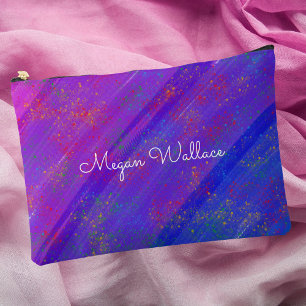 Pochette À Accessoires Motif Violet Abstrait Moderne