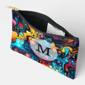 Pochette À Accessoires Motif Wavy couleur Modèle personnalisé (Ouvrir)